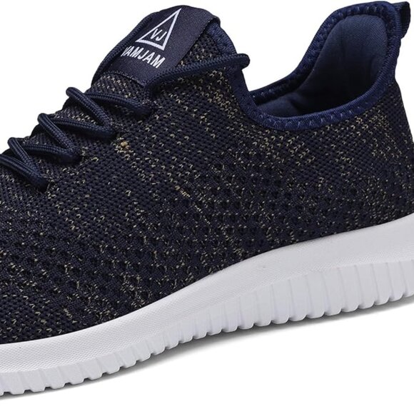Men's Blue Black Ultra Lightweight Breathable Walking Athletic Fashion Sneakers
